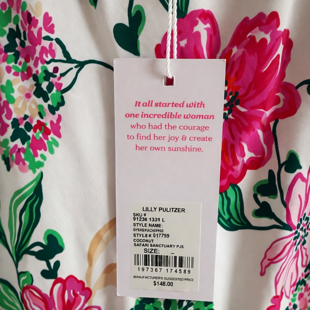 NWT Lilly Pulitzer Byers PJ Chemise in Coconut Safari - Picture 3 of 3